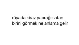 Rüyada kiraz yaprağı satan birini görmek ne anlama gelir