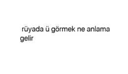 Rüyada üstübeç görmek ne anlama gelir