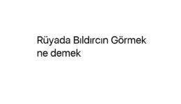 Rüyada Bıldırcın Görmek ne demek