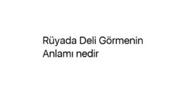 Rüyada Deli Görmenin Anlamı nedir