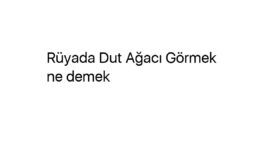 Rüyada Dut Ağacı Görmek ne demek