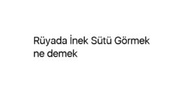 Rüyada İnek Sütü Görmek ne demek