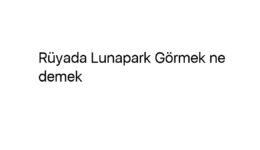 Rüyada Lunapark Görmek ne demek