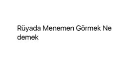 Rüyada Menemen Görmek Ne demek