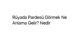 Rüyada Pardesü Görmek Ne Anlama Gelir? Nedir