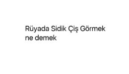 Rüyada Sidik Çiş Görmek ne demek