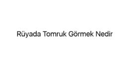 Rüyada Tomruk Görmek Nedir