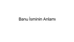 Banu İsminin Anlamı