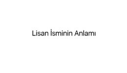 Lisan İsminin Anlamı